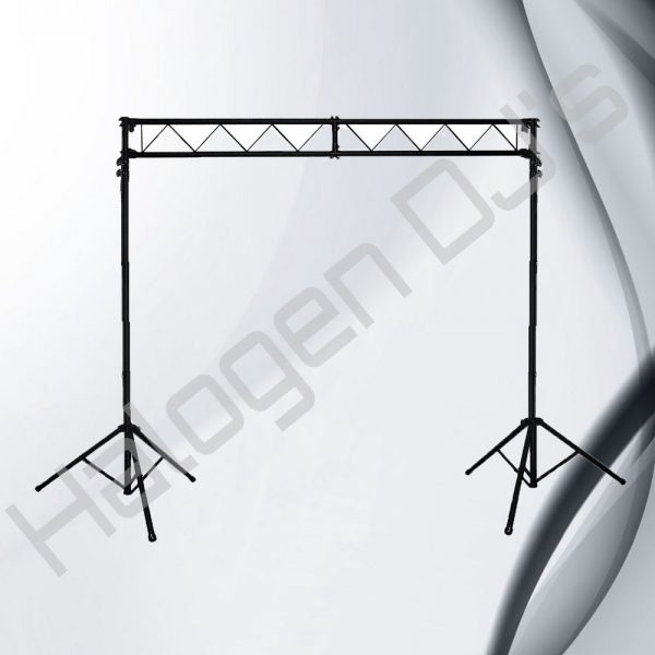 3.0 meter length H shape lighting stand for supporting and arranging lighting and atmospheric stage special effects - 3.0 Meter Length H Light Stand Hire with Halogen DJ Company