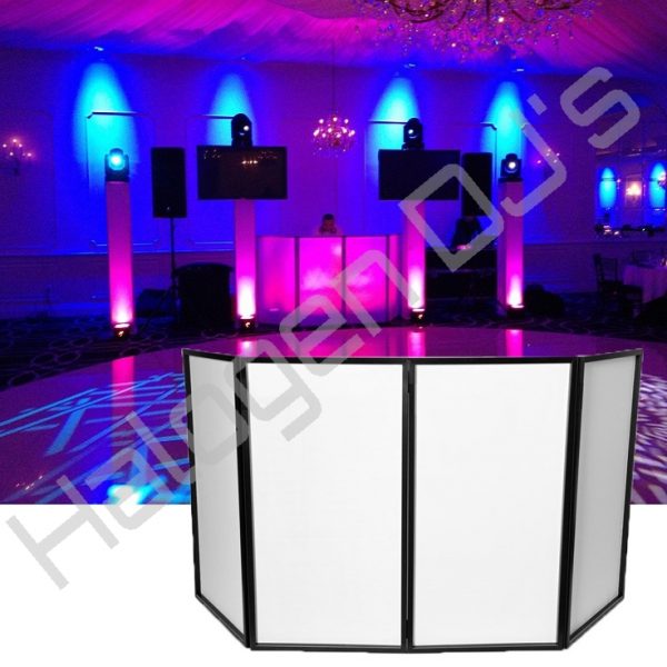 Panelled DJ facade for better presentation of DJ booths - DJ Facade Panel Hire with Halogen DJ Company