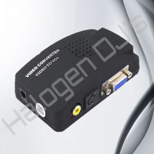 VGA convertor to VGA and Svideo - VGA to VGA Svideo Black Convertor Hire with Halogen DJ Company