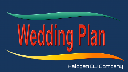 The words Wedding Plan as a title, with the Halogen DJ Company logo